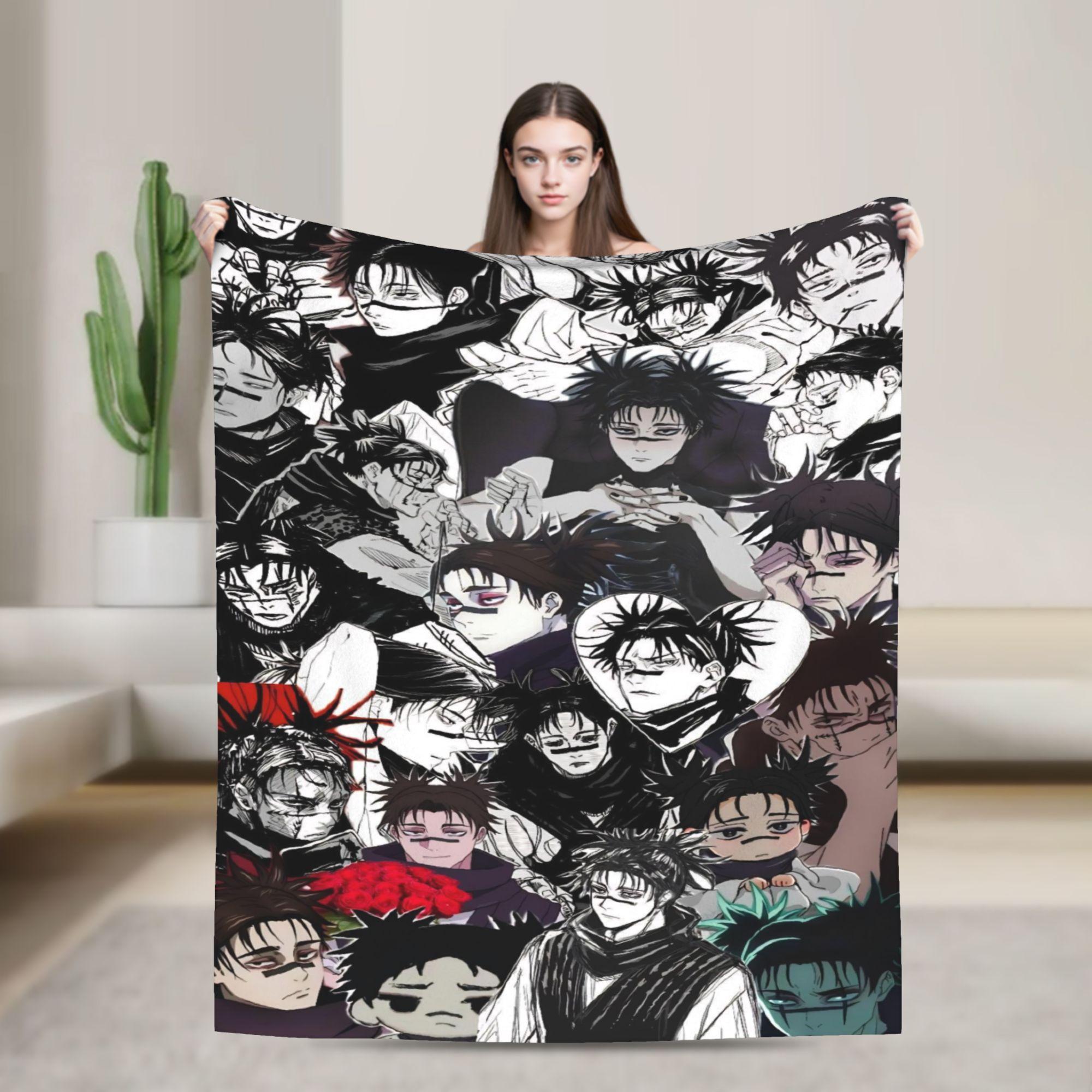 

Choso Knitted Blanket Coral Fleece Plush Kaisens Anime Ultra-Soft Throw Blankets for Outdoor Travel Bedroom Quilt 100x150cm