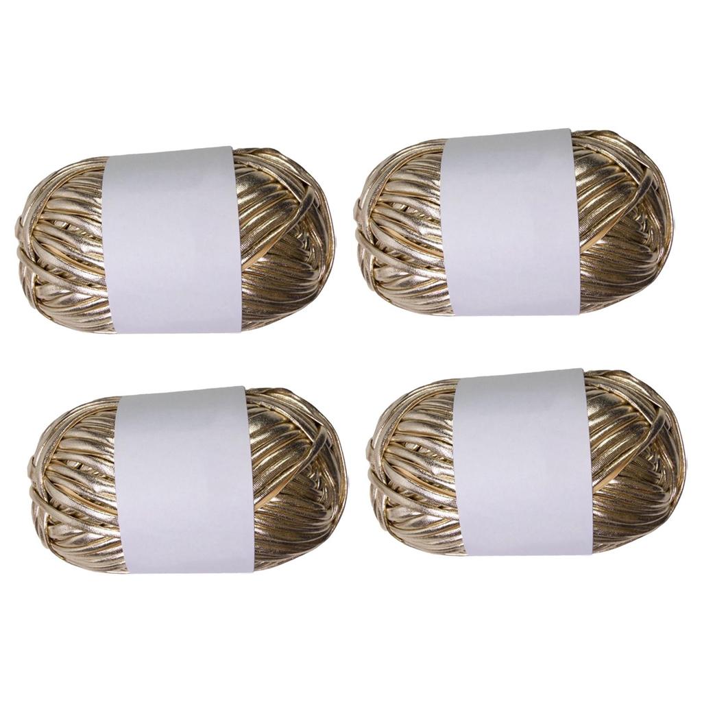 of Chunky Knitting Yarn, T-Shirt Crochet Craft Shiny Polyester Double Yarn for Knotting,