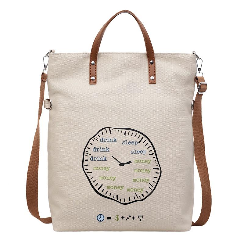 2026 New Fashi Printed Canvas Tote Bag Casual Simple Shoulder Bag for Women Girls Trendy Shopping Bag