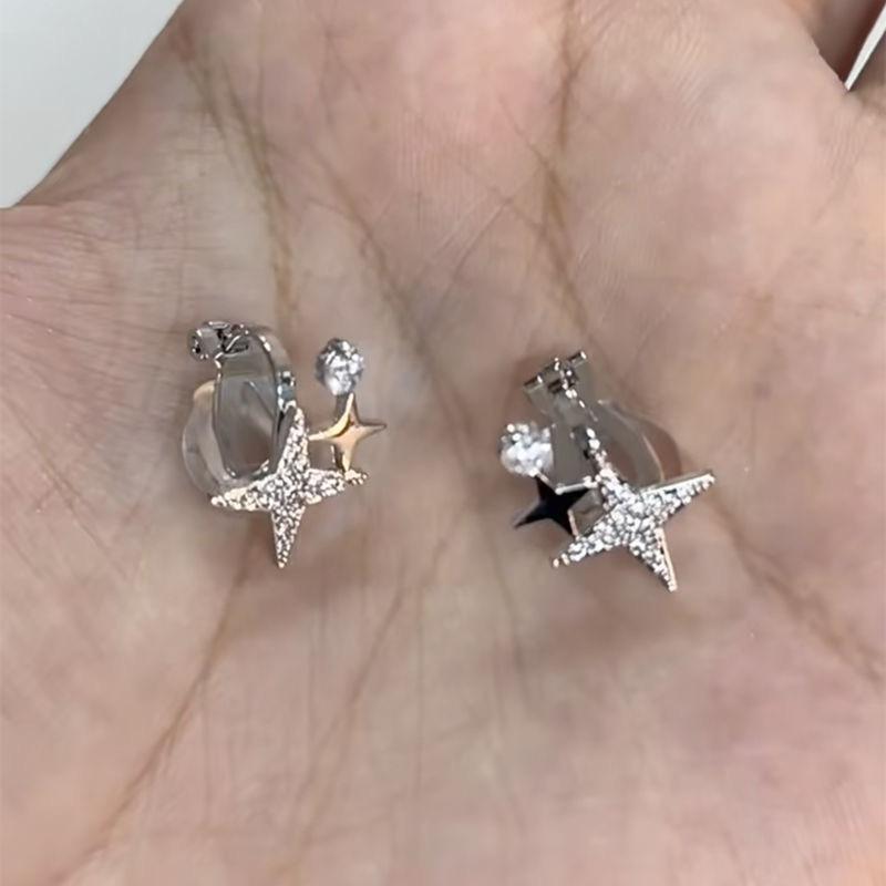 

Эстетика ленты Полые серьги-клипсы Крестик Женские серьги для проколотых ушей Клипсы на козелок Ухо Кольца-серьги с холодной балетной лентой Женские