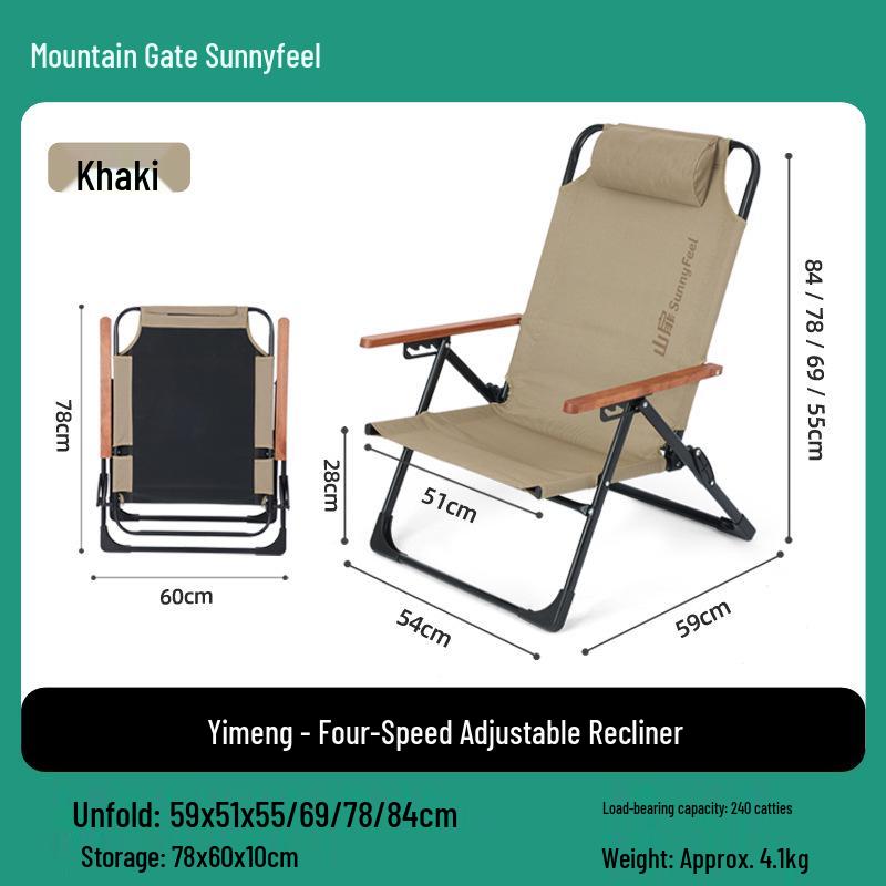 SunnyFeel Adjustable Folding Outdoor Chair for Camping and Picnic