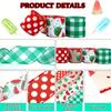 Charming Themed Watermelon Faux Linen Ribbons In Green Checkered Design For Festive Occasions