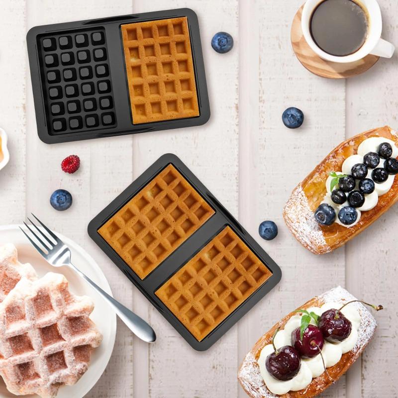 2Pcs Air Fryer Silicone Waffle Moulds Rectangle Food Grade Waffle Mold For Cake Chocolate Air Fryer Accessories Baking Moulds