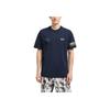 Emporio Armani EA7 Logo Print Knit Crew Neck T-Shirt Men Tops Blue 7M000302-AF12874-UB102