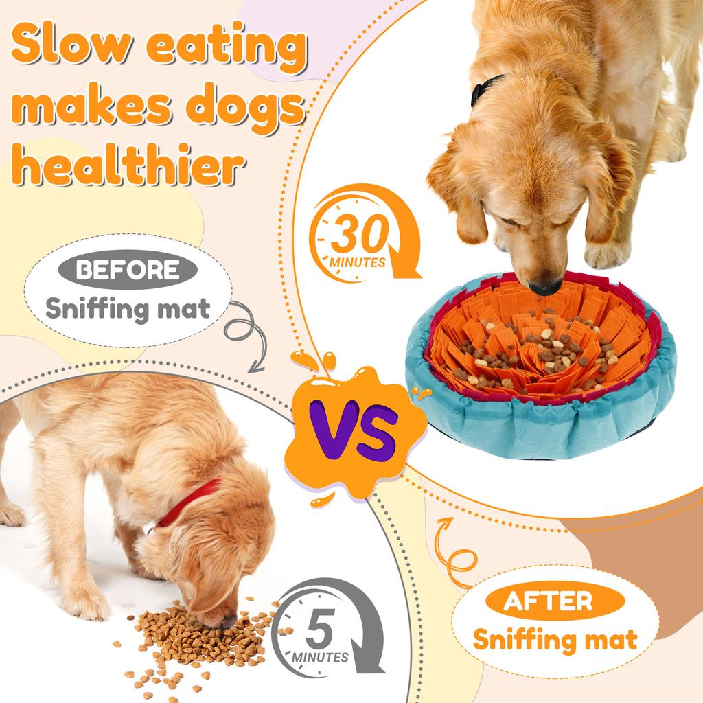 Dog Snuffle Mat Pet with Lick Mat Slow Feeder Interactive Toys to Keep Pets Busy and Reduce Anxiety
