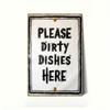 Funny Dirty Dishes Rustic Metal Tin Sign Dishwasher Free Zone Waterproof Wall Decor