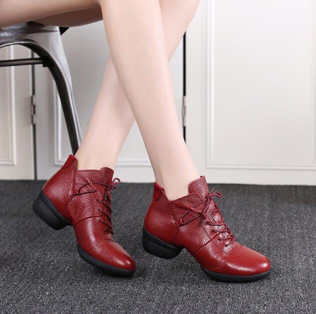 Damskie buty do tańca latynoamerykańskiego, jazzowego, towarzyskiego, nowoczesnego, z miękką podeszwą, oddychające, z prawdziwej skóry, damskie buty do tańca, na obcasie, damskie sneakersy do tańca