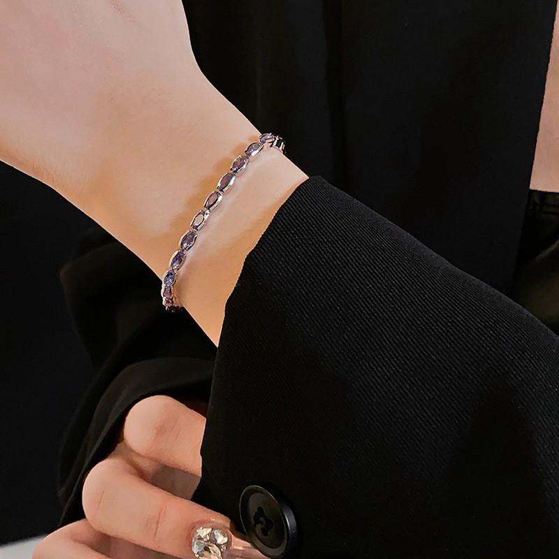 Geometric Zircon Crystal Bracelet Women Gold Plated Minimalist Fashion OL Style Statement Jewelry