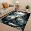 3D Nordic Viking Totem Vegvisir Rune Valhalla Valknut Living Room Non Slip Area Rug Soft Carpet for Bedroom Sofa,Home Doormat