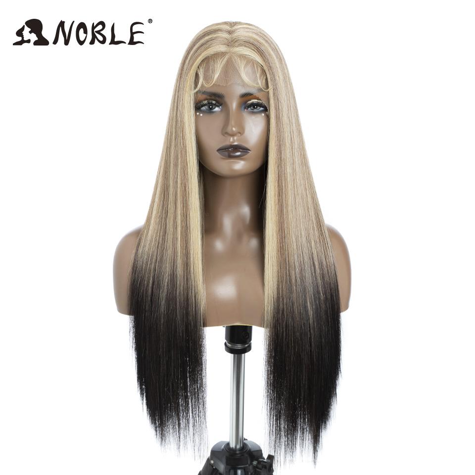 Noble Synthetic Lace Front Wig 30Inch 13X7 Straight Lace Wig Blonde Ombre Glueless Wigs For Women Cosplay Lace Wig Synthetic