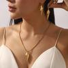 Women Conch Pendant Stainless Steel Layered Necklace Beach Casual Ocean Style Luxury 14K Color Retention Earrings For Women
