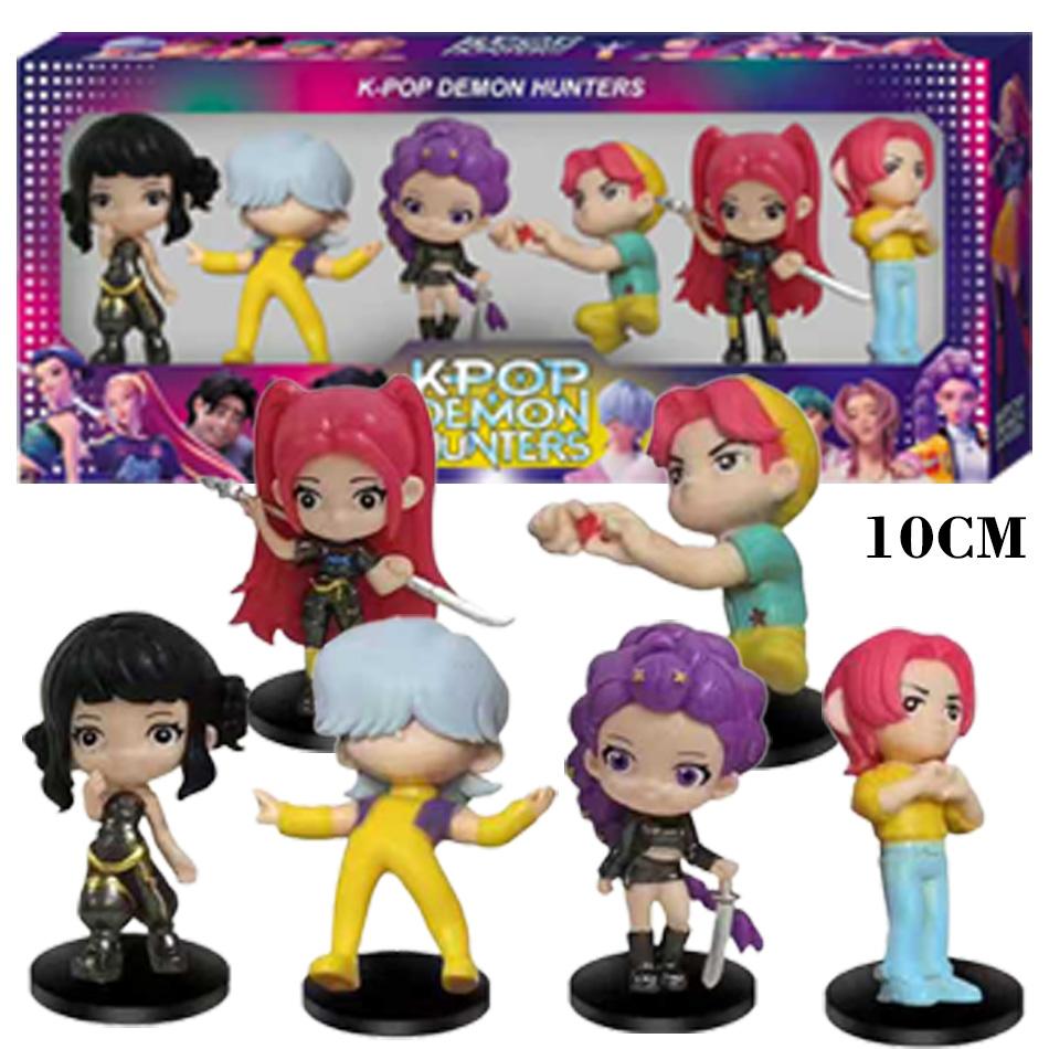 

6 unids/set Kpop Demon Hunters figura de juguete de dibujos animados Rumi/Mira/Zoey figura de acción PVC decoración