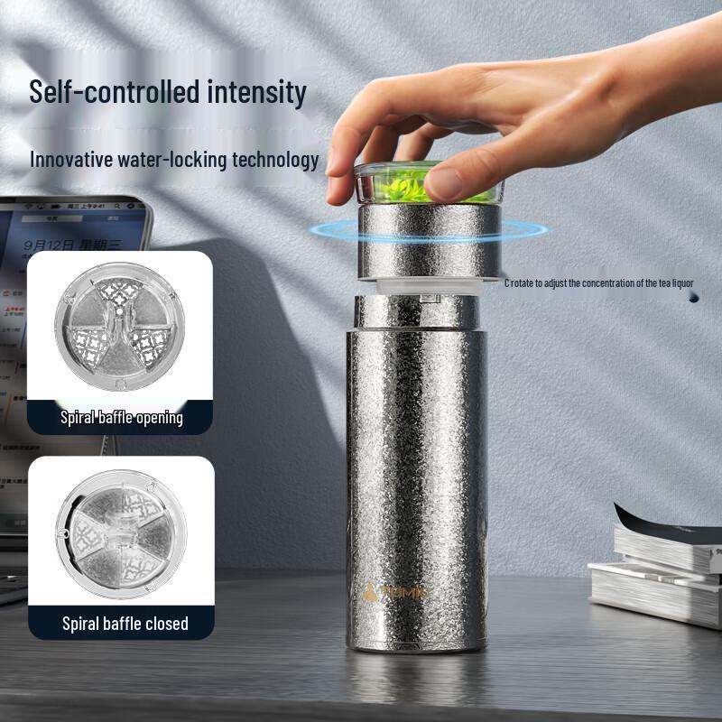 TOMIC Pure Titanium Tea Infuser Vacuum Flask