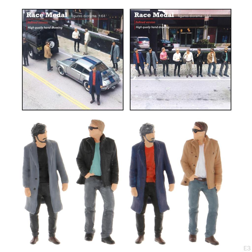1:64 Diorama Painted Figure People Jacket Model Building Park Wheel