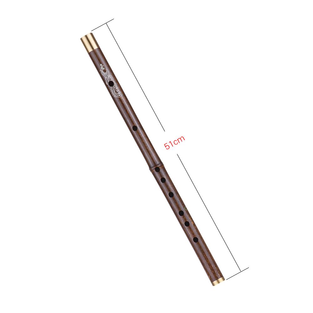 Professional Black Bamboo Dizi Flute Traditional Handmade Chinese Musical Woodwind Instrument Key of D Study Level