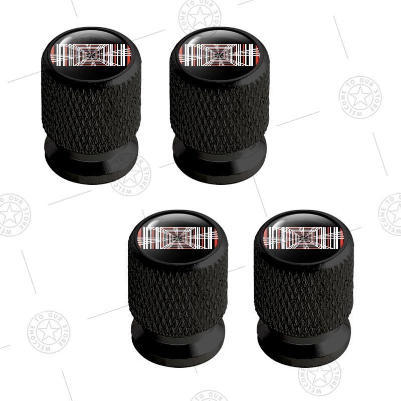 FPVXC1 4pcs Plaid Logo Car Wheel Tire Valve Caps Air Stem Aluminum Accessories For Tesla Model S X 3 Y Cybertruck Roadster