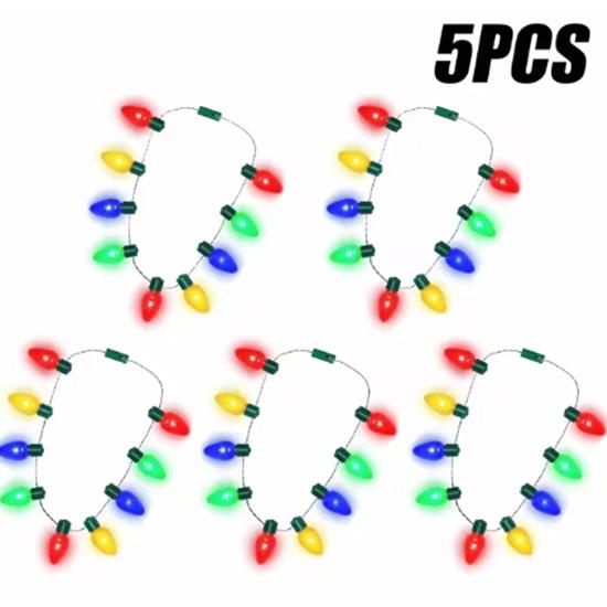

Рождественские мощные светодиодные фонари, красочное блестящее ожерелье, декоративная лампа на 9 лампочек, люминесцентный фонарь, праздничное освещение B-5PCS