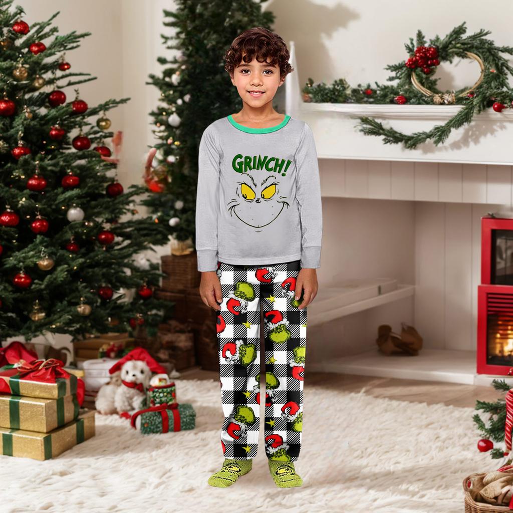 Parent-child Christmas Print Home Suit Long-sleeved Top And Pants