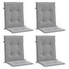 Garden Chair Cushions for Low Back Chairs 4 Pcs Gray Oxford Fabric