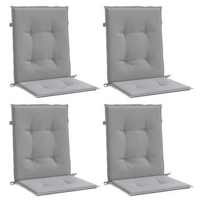 Garden Chair Cushions for Low Back Chairs 4 Pcs Gray Oxford Fabric