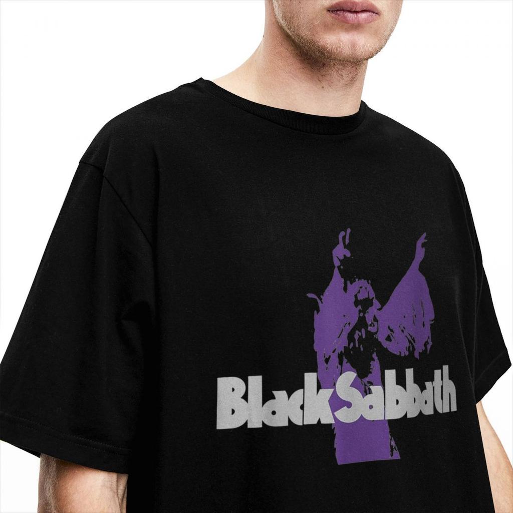 Camiseta Morada Oficial Merch de Black Sabbaths para Hombres y Mujeres Música Metal Camiseta de Algodón Puro Ropa Camisetas Vintage