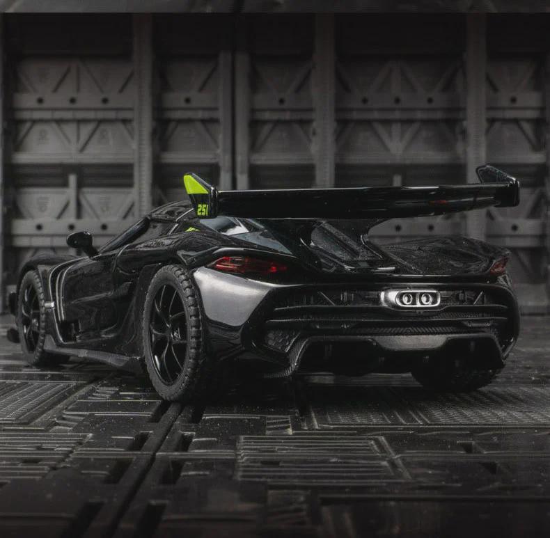 Zhongyuanxing 21019 Alloy Supercar Model: Pull-Back Toy with Sound, Light, and Metal Doors for Kids.