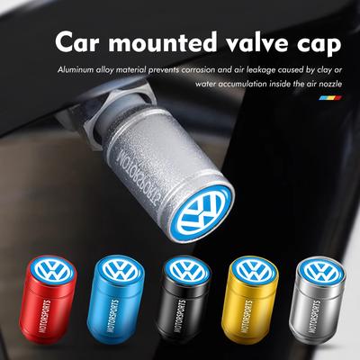 2026 Hot Valve Stems Caps 4pcs Car Wheel Tire Valve Caps Air Stem Covers Auto Parts For VW Scirocco Passat Polo B5 B6 B7 CC Ti ET1 G2
