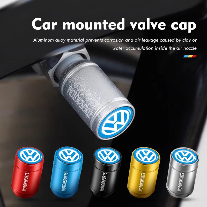 2026 Hot Valve Stems Caps 4pcs Car Wheel Tire Valve Caps Air Stem Covers Auto Parts For Volkswagen VW Scirocco Passat Polo B5 B6 B7 CC Ti
