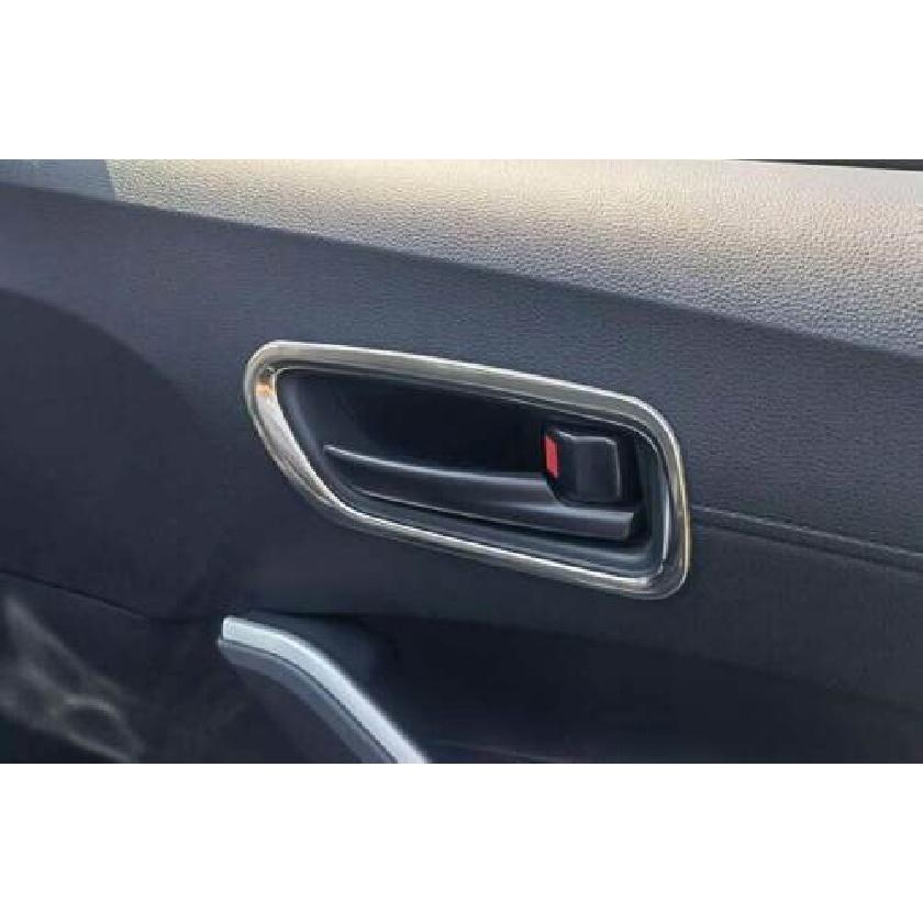 Silver Inner Door Handle Cover Trim 4pc For Toyota Corolla Cross - Steel