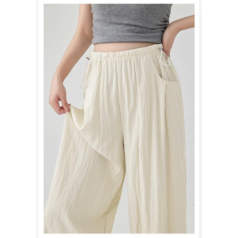 

Pregnant Women Wear Thin Summer Outer New Wide-leg Pants, No Support, No Belly, Nine-point Straight Casual Pants L абрикосовый