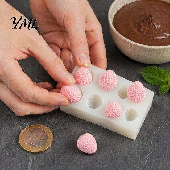Professional Pastry Making Tools Strawberry Shaped Silicone Mold, DIY Mousse Cake Ice Cream Easy Demoulding Molds Chocolate Maker, Baking Resin Candle