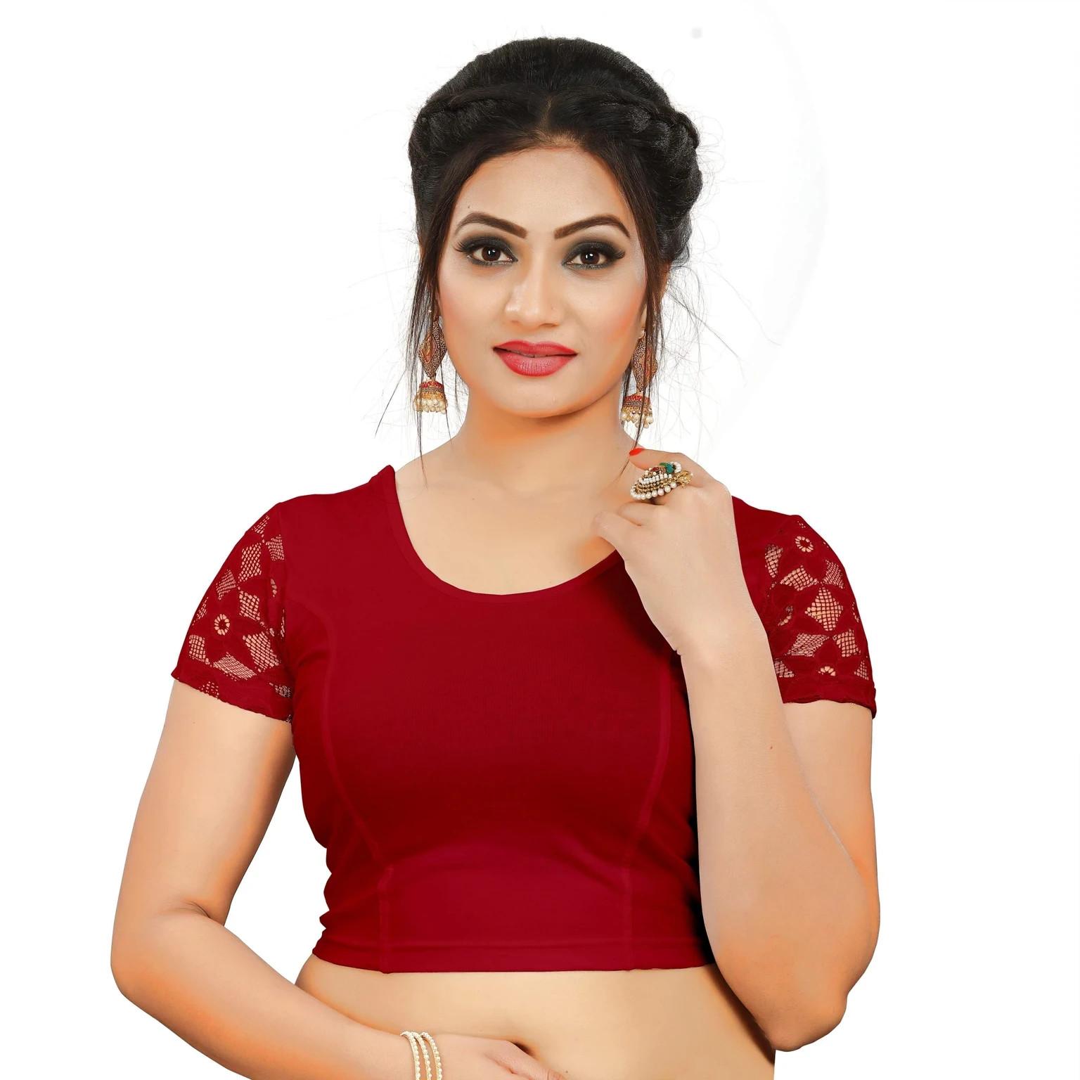 Women s Cotton Laycra Blend Blouse Indian Designer Casual Wear Readymade Choli малиновый