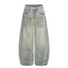 Damen Jeans mit hohem Bund, Retro, Strasssteinen - Frühling/Herbst, Gerade geschnitten, Lässige Weitbein-Hose