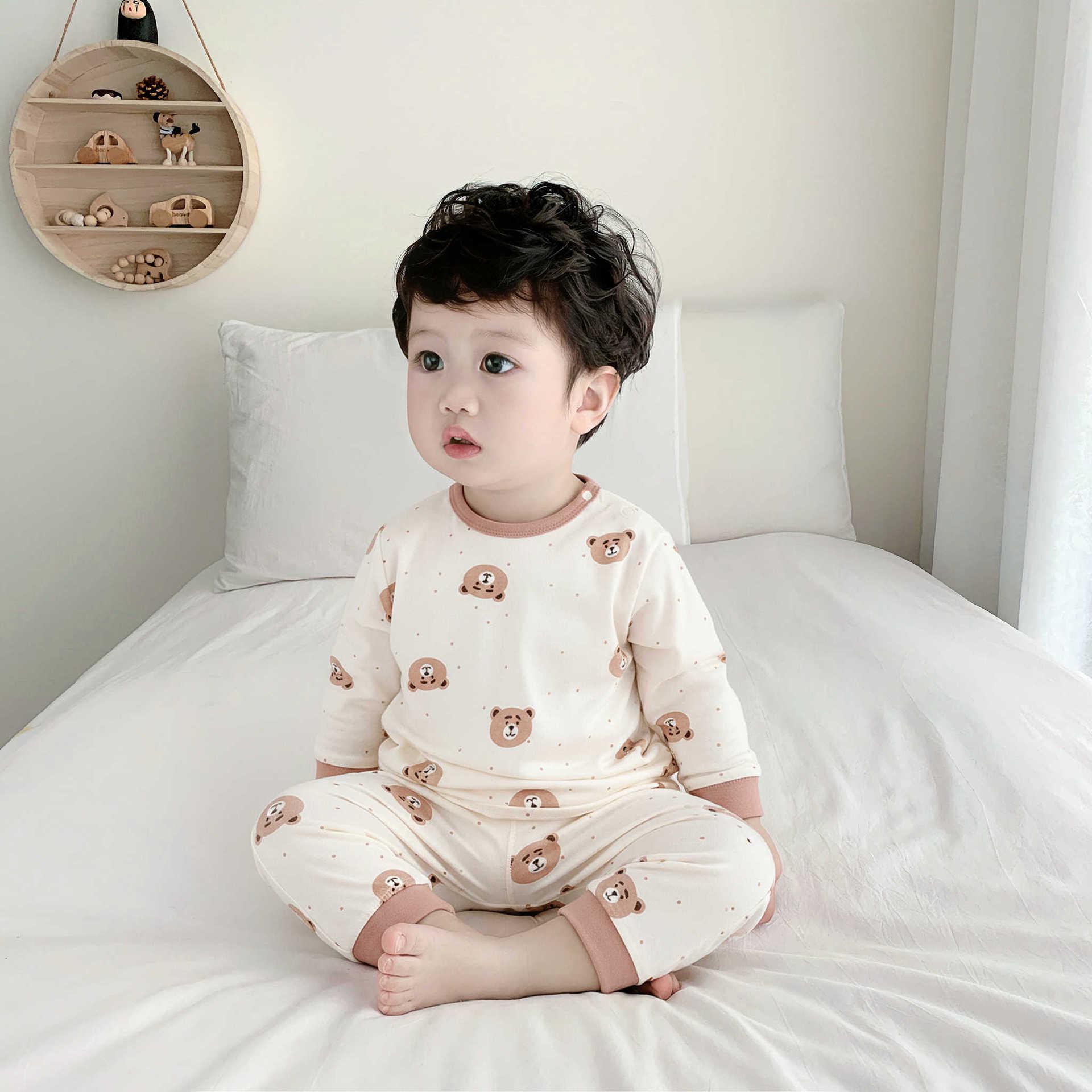 

Baby Cotton Seamless High Waist Long Sleeve Top & Pants Set for Autumn/Winter 80