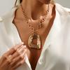 Ingemark Punk Irregular Square Hollow Out Pendant Chokers Necklace Women Trendy Simple OT Buckle Thick Chain Jewelry Accessories