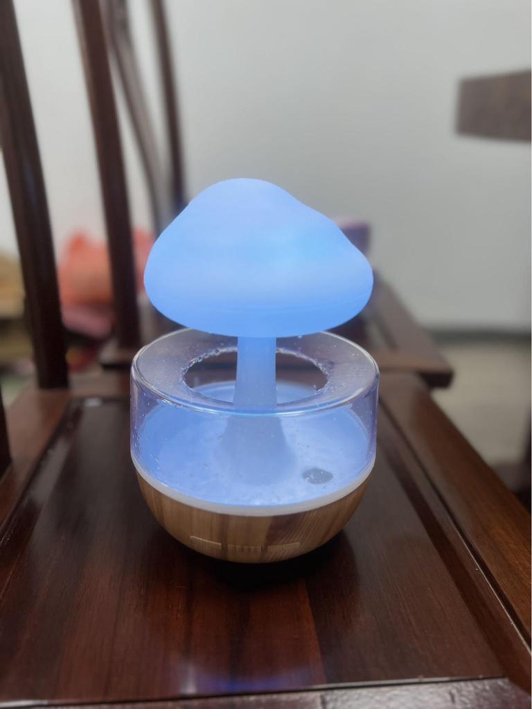 New Mini Desktop Rain Sound Humidifier with Night Light and Colorful Gradient for Bedroom Relaxation