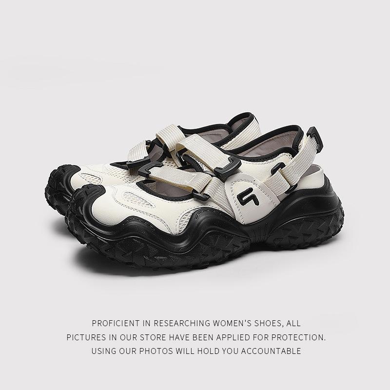 Mary Jane Shoes Ugly Cute Shoes Women'S Summer Platform Hollow Breathable Sports Dad Sandals