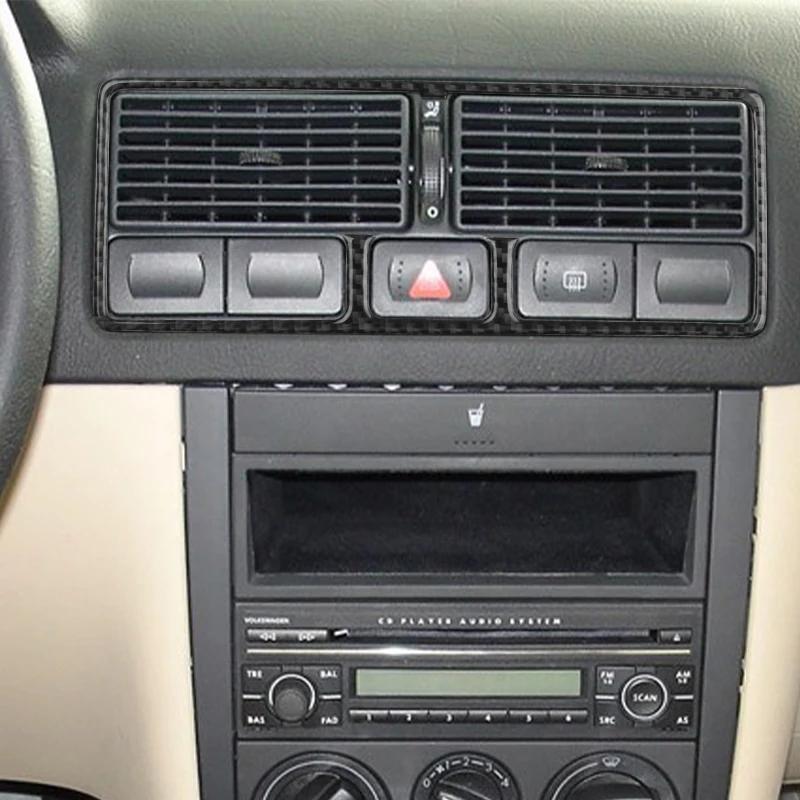 For VW Golf 4 MK4 1999 2000 2001 2002 2003 2004 Accessories Interior Decoration Carbon Fiber Central Control Air Outlet Sticker