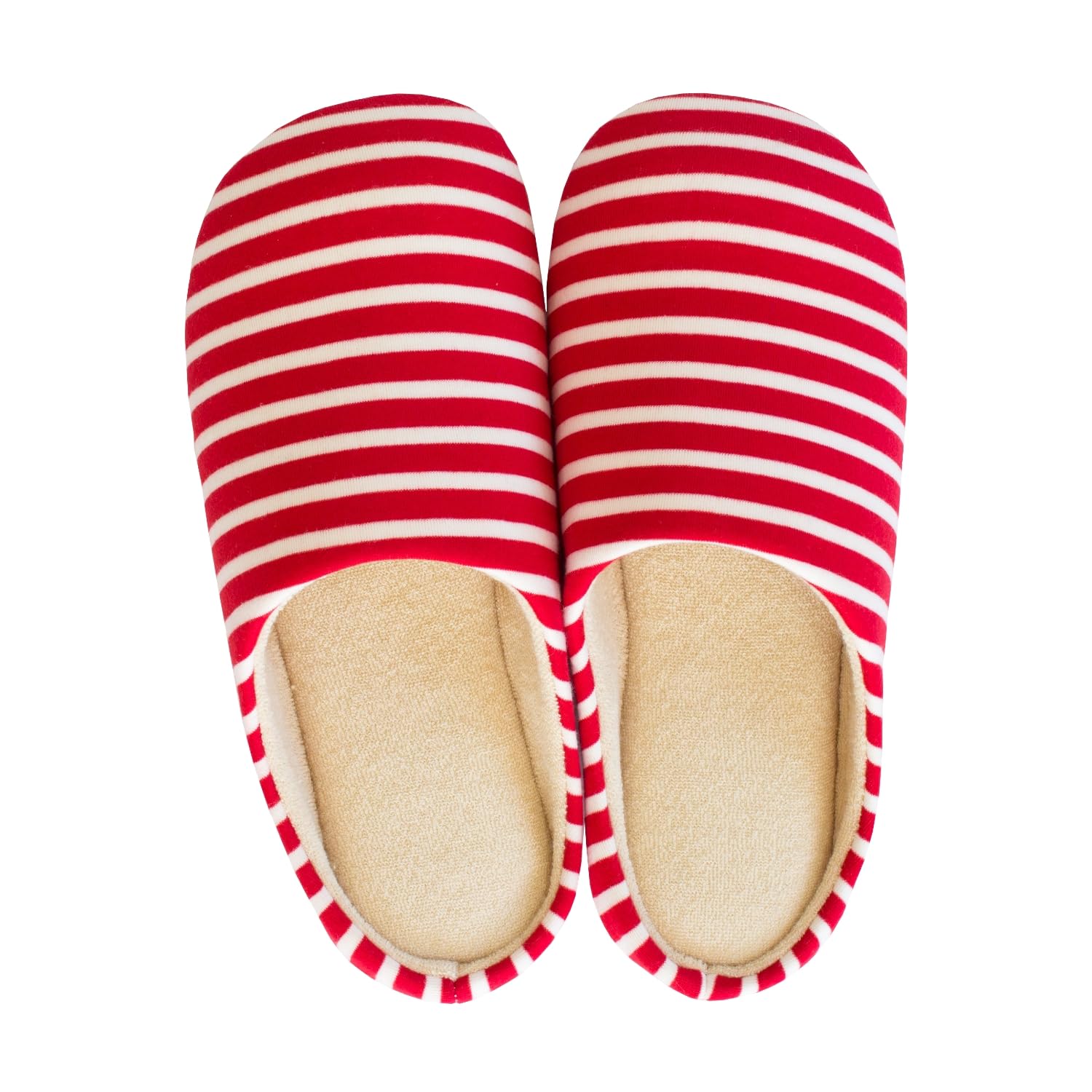 

Slippers Comfort Border Room Shoes Red cm [Oka] 22.5