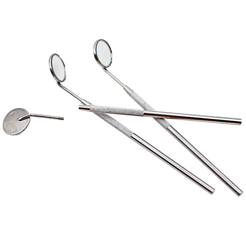 Dental Mouth Mirror Stainless Steel Handle Oral Reflector Eyelash Extension Tool 2 Sizes Dentist Equipment