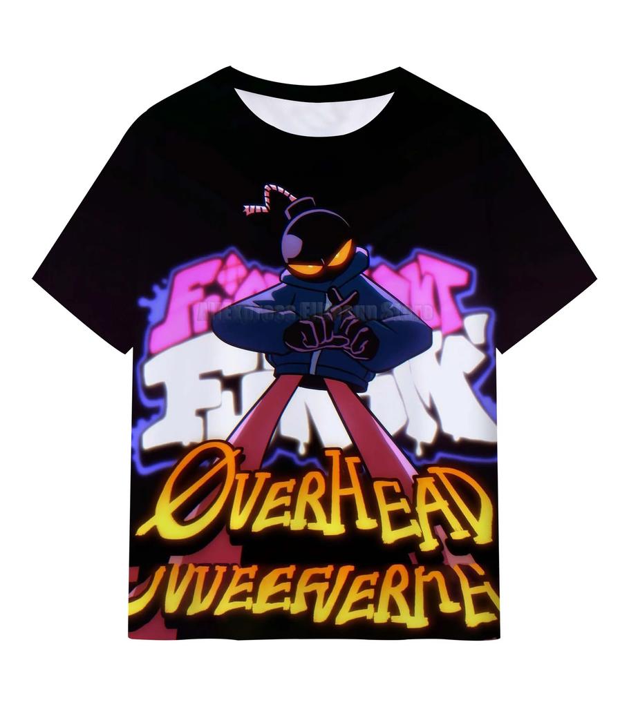Friday Night Funkin 3D T Shirts Kids Children Game T-shirts Boys Girls Cartoon Anime Tshirts Summer Toddler Tee Streetwear