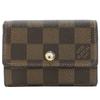 Portonet Plat Coin Purse N61930 Brown Damier Canvas Unisex Used