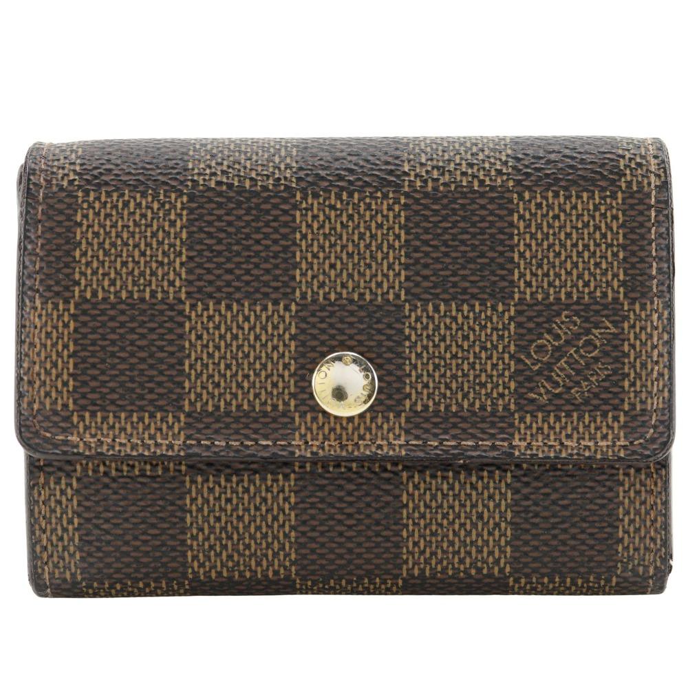 

LOUIS VUITTON Portonet Plat Coin Purse N61930 Brown Damier canvas unisex Used