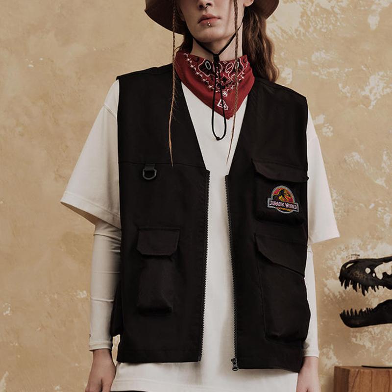 New Era Jurassic World Series Loose Outdoor Multi-Pocket Vest Unisex vests Black 14341247