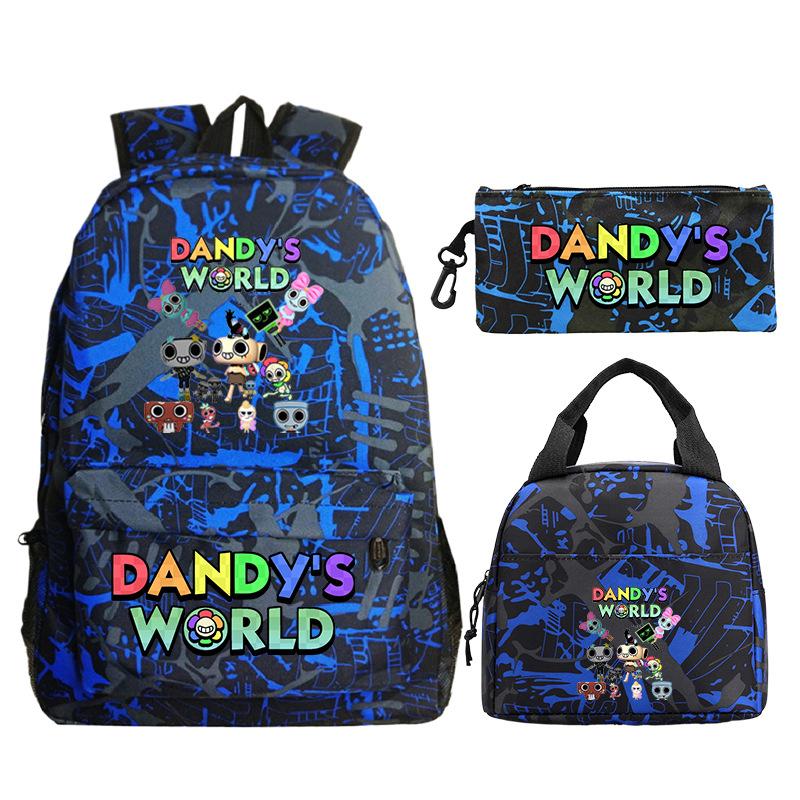 Dandy's World Game Merchandise Printed Children's School Bag Set Teen Backpack Three-piece Set
