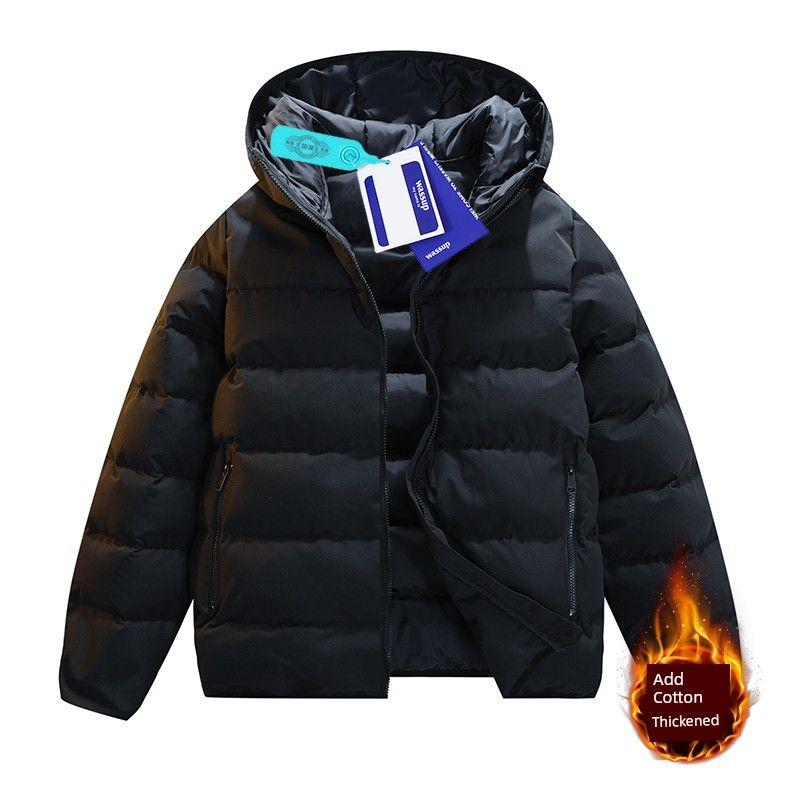 Wassup Winter 2025 New Men's Cotton Jacket Cold-Proof Thickened Puffer Jacket Hooded Cotton Coat Trendy Brand