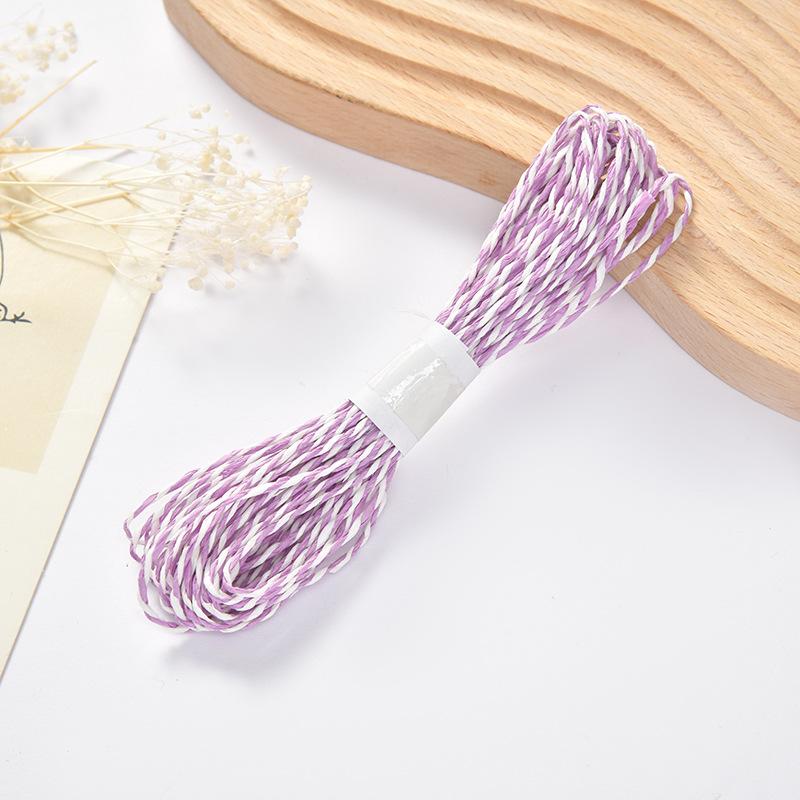 Doppelsträngiges Farb-Papierseil Durchmesser 2 mm, handgewebtes Kindergarten-Kraftpapierseil Farb-Papierseil Geschenkbox Verpackung