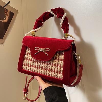 Wedding Bag High-end Small Bag Women's Red Envelope New Bridesmaid Bag Handbag Small Bag Red Wedding Bride Bag