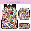 Messi Soccer Star Backpack Set With Nylon Material For School Use And Storage