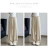 Petite Ice Silk Wide-Leg High Waist Summer Pants for Women